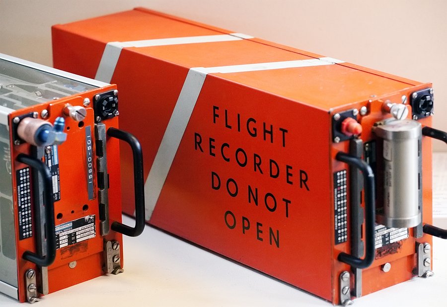 Aircraft flight data recorder (black box) avionics equipment