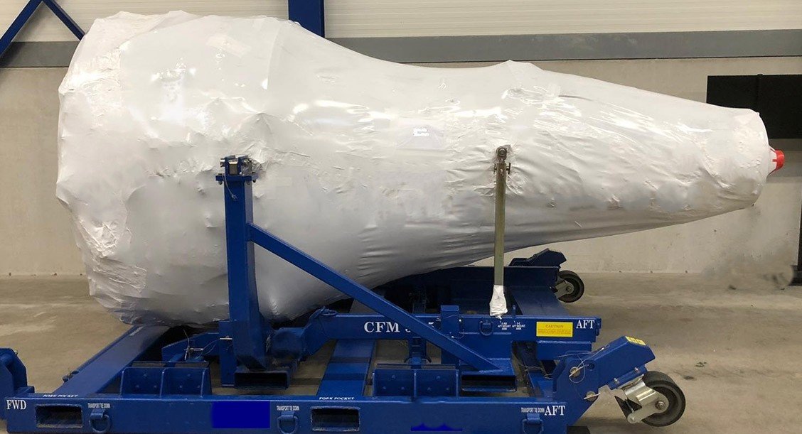 Aviation parts warehouse and engine storage